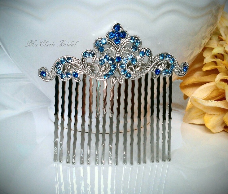 blue wedding hair pieces