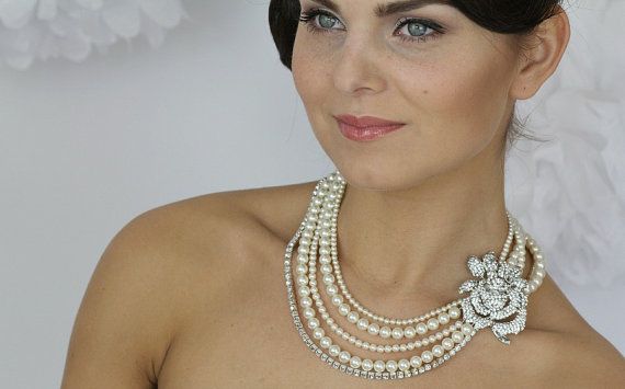 Pearl and Rhinestone Necklace