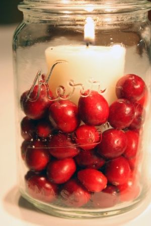 Jar Candles with Berries