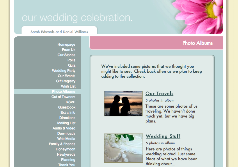 Wedding Website Photo Albums