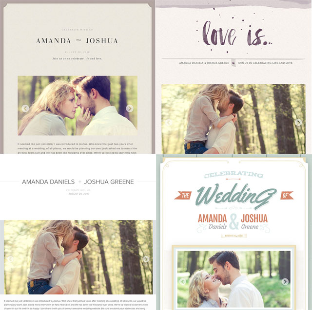 wedding webpage themes